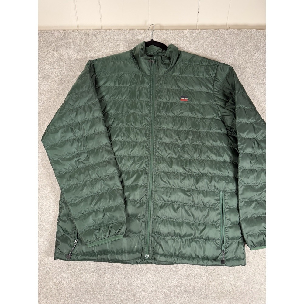 Levis Jacket Mens‎ Large Green Puffer Full Zip Thermore Ecodown Performance